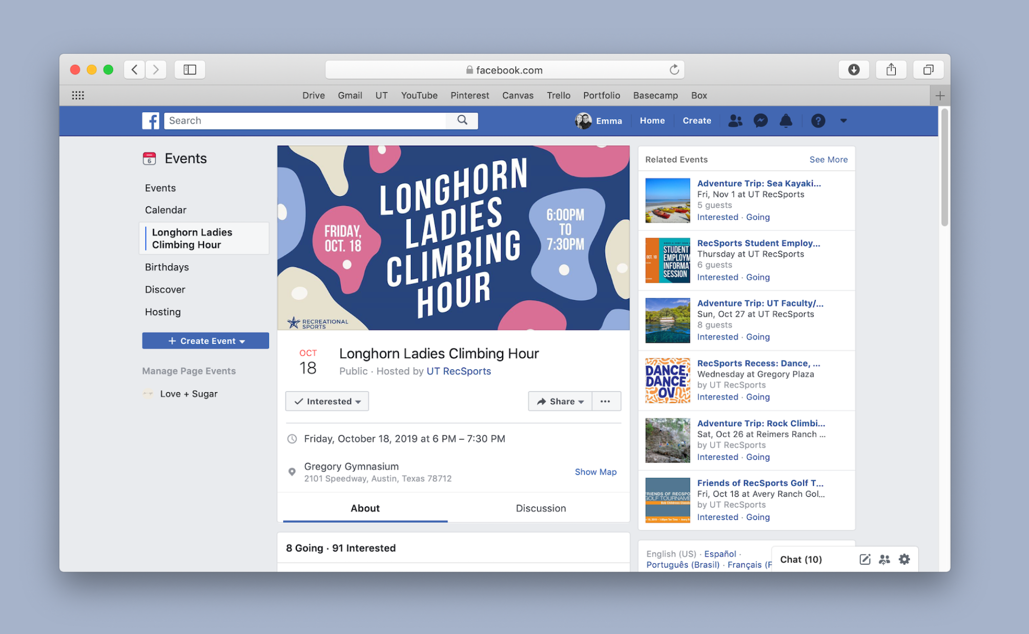 Facebook event graphics featuring secondary illustrations